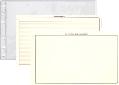 Notes, Endorsement, and Memoranda Pages for Full Size Carry Model Custom Leather Binders for Logbook Pro